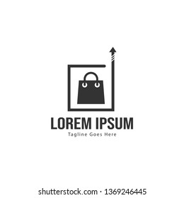 Shopping logo template design. Shopping logo with modern frame isolated on white background