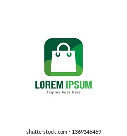 Shopping logo template design. Shopping logo with modern frame isolated on white background