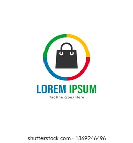 Shopping logo template design. Shopping logo with modern frame isolated on white background