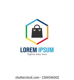 Shopping logo template design. Shopping logo with modern frame isolated on white background