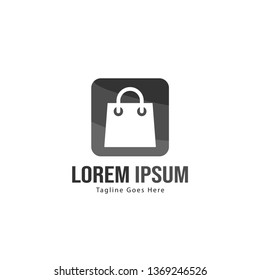 Shopping logo template design. Shopping logo with modern frame isolated on white background