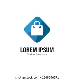 Shopping logo template design. Shopping logo with modern frame isolated on white background