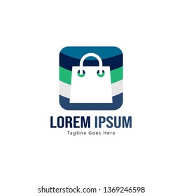 Shopping logo template design. Shopping logo with modern frame isolated on white background