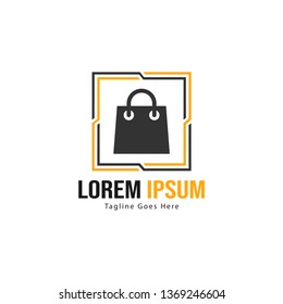 Shopping logo template design. Shopping logo with modern frame isolated on white background