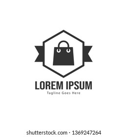 Shopping logo template design. Shopping logo with modern frame isolated on white background