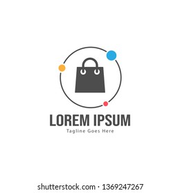 Shopping logo template design. Shopping logo with modern frame isolated on white background