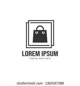 Shopping logo template design. Shopping logo with modern frame isolated on white background