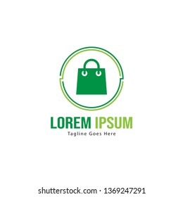 Shopping logo template design. Shopping logo with modern frame isolated on white background