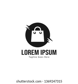 Shopping logo template design. Shopping logo with modern frame isolated on white background