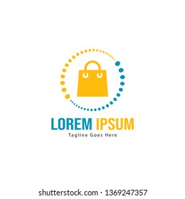 Shopping logo template design. Shopping logo with modern frame isolated on white background