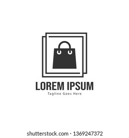 Shopping logo template design. Shopping logo with modern frame isolated on white background