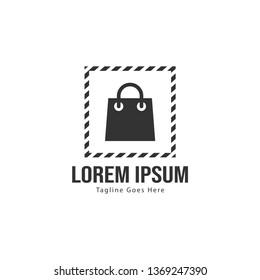 Shopping logo template design. Shopping logo with modern frame isolated on white background