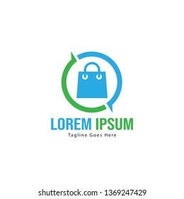 Shopping logo template design. Shopping logo with modern frame isolated on white background