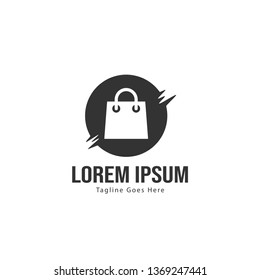 Shopping logo template design. Shopping logo with modern frame isolated on white background