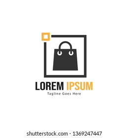 Shopping logo template design. Shopping logo with modern frame isolated on white background