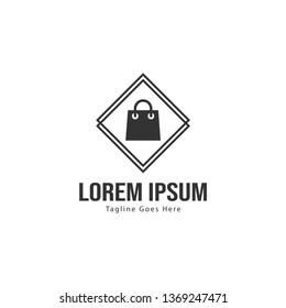 Shopping logo template design. Shopping logo with modern frame isolated on white background