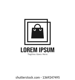 Shopping logo template design. Shopping logo with modern frame isolated on white background