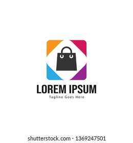 Shopping logo template design. Shopping logo with modern frame isolated on white background