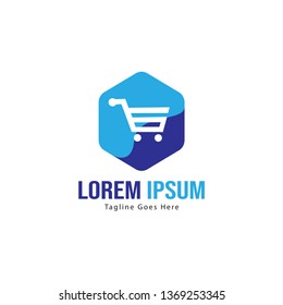 Shopping logo template design. Shopping logo with modern frame isolated on white background