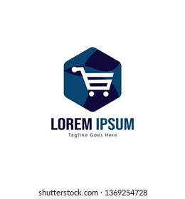 Shopping logo template design. Shopping logo with modern frame isolated on white background