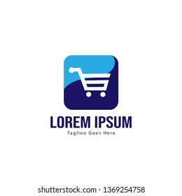 Shopping logo template design. Shopping logo with modern frame isolated on white background
