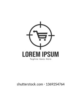 Shopping logo template design. Shopping logo with modern frame isolated on white background
