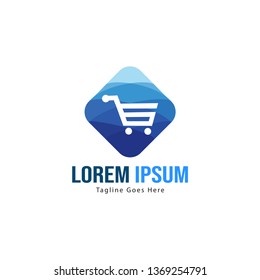 Shopping logo template design. Shopping logo with modern frame isolated on white background
