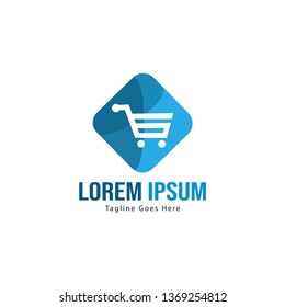 Shopping logo template design. Shopping logo with modern frame isolated on white background