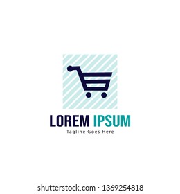 Shopping logo template design. Shopping logo with modern frame isolated on white background