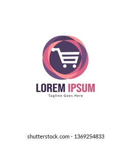 Shopping logo template design. Shopping logo with modern frame isolated on white background