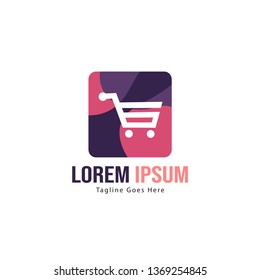 Shopping logo template design. Shopping logo with modern frame isolated on white background