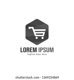Shopping logo template design. Shopping logo with modern frame isolated on white background