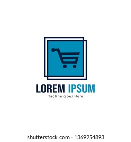 Shopping logo template design. Shopping logo with modern frame isolated on white background