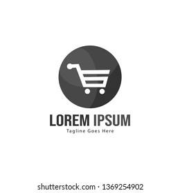 Shopping logo template design. Shopping logo with modern frame isolated on white background