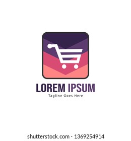 Shopping logo template design. Shopping logo with modern frame isolated on white background