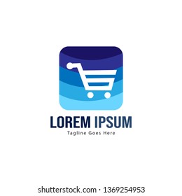 Shopping logo template design. Shopping logo with modern frame isolated on white background