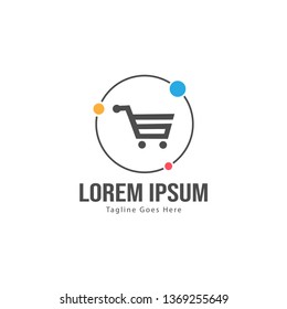 Shopping logo template design. Shopping logo with modern frame isolated on white background