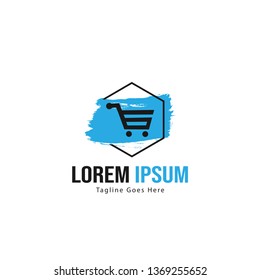 Shopping logo template design. Shopping logo with modern frame isolated on white background