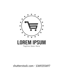 Shopping logo template design. Shopping logo with modern frame isolated on white background