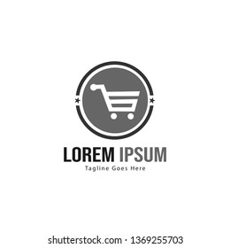 Shopping logo template design. Shopping logo with modern frame isolated on white background