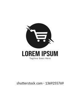 Shopping logo template design. Shopping logo with modern frame isolated on white background