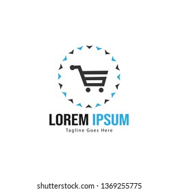 Shopping logo template design. Shopping logo with modern frame isolated on white background