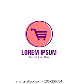 Shopping logo template design. Shopping logo with modern frame isolated on white background