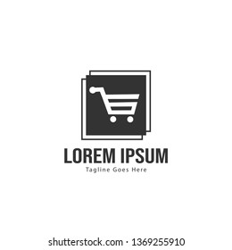 Shopping logo template design. Shopping logo with modern frame isolated on white background