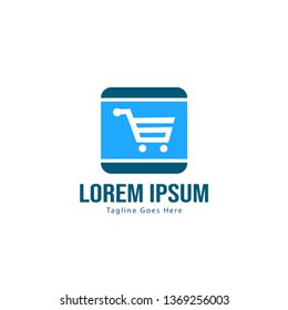 Shopping logo template design. Shopping logo with modern frame isolated on white background