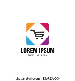 Shopping logo template design. Shopping logo with modern frame isolated on white background