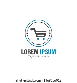 Shopping logo template design. Shopping logo with modern frame isolated on white background