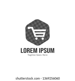 Shopping logo template design. Shopping logo with modern frame isolated on white background