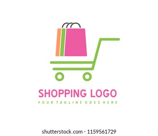 Shopping logo template vector
