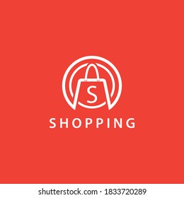 Shopping logo template vector icon design